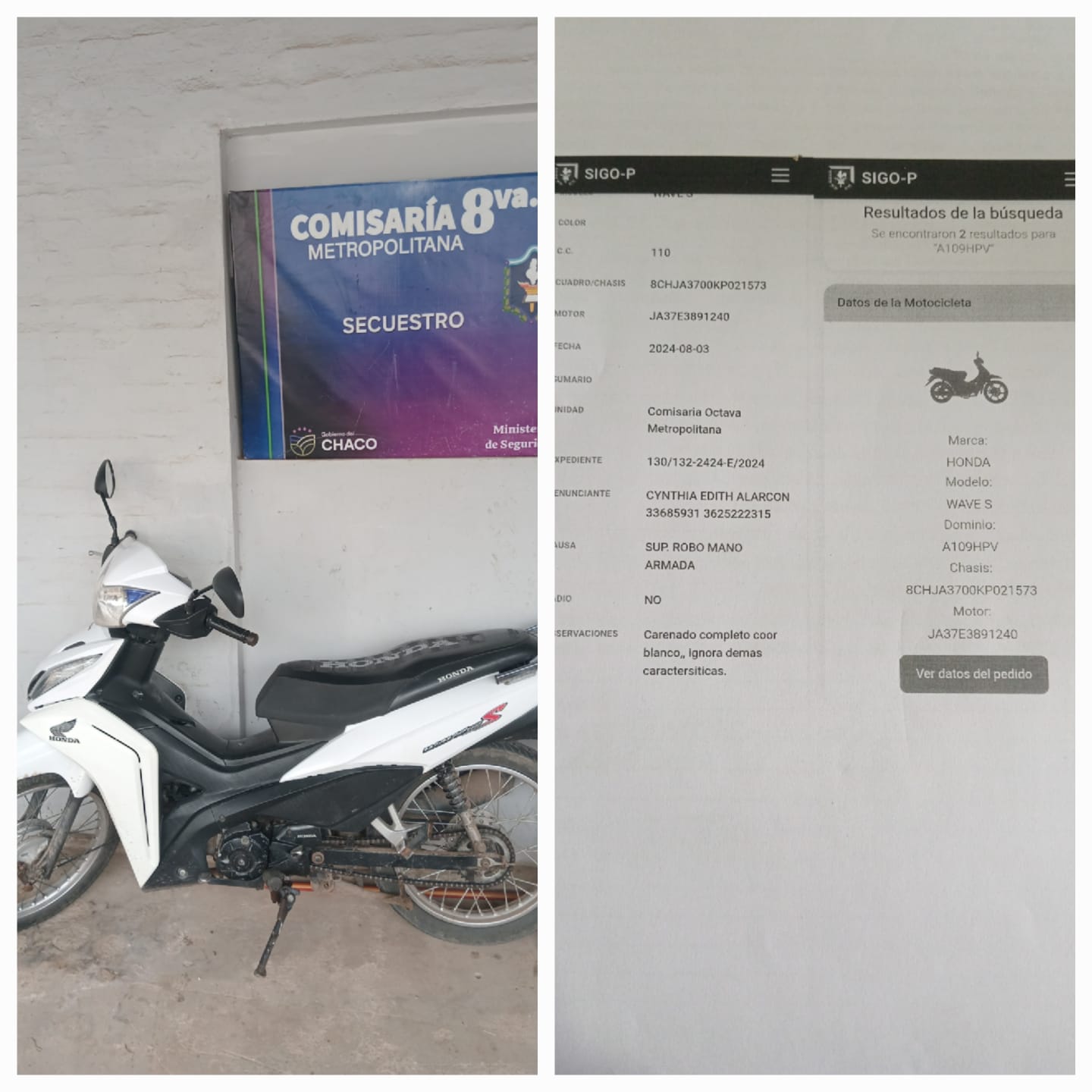 Moto recuperada